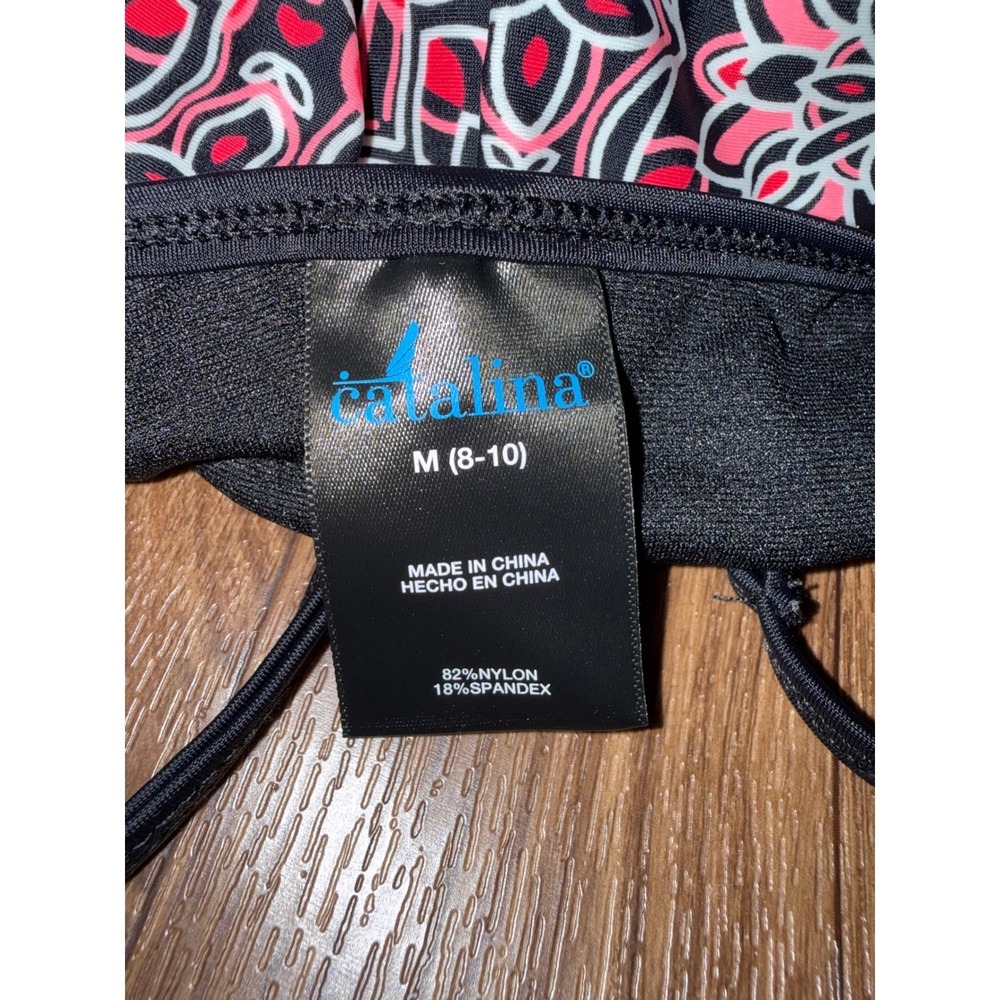 Catalina Womens Pink Black Geometric One Piece Swimsuit Size M 8-10 CTL36133 - Picture 5 of 6